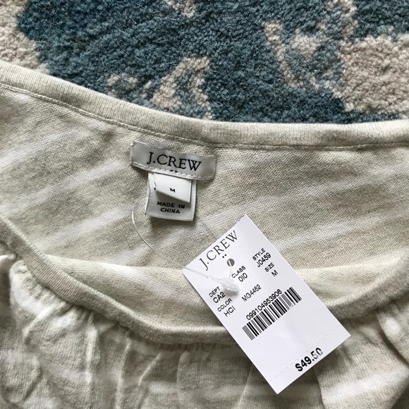 LAST ONE! J. Crew One Shoulder Striped Shirt NWT - Picture 2 of 6